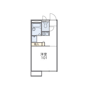 1K Apartment in Ryugeji - Fukuoka-shi Hakata-ku Floorplan