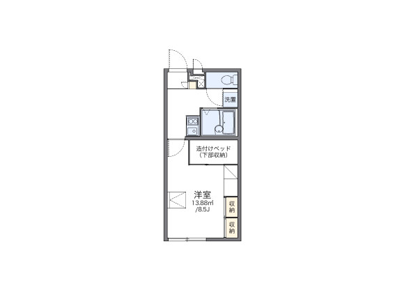 1K Apartment to Rent in Ina-shi Floorplan