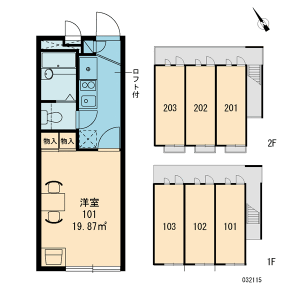 1K 아파트 in Shibasakicho - Tachikawa-shi Floorplan