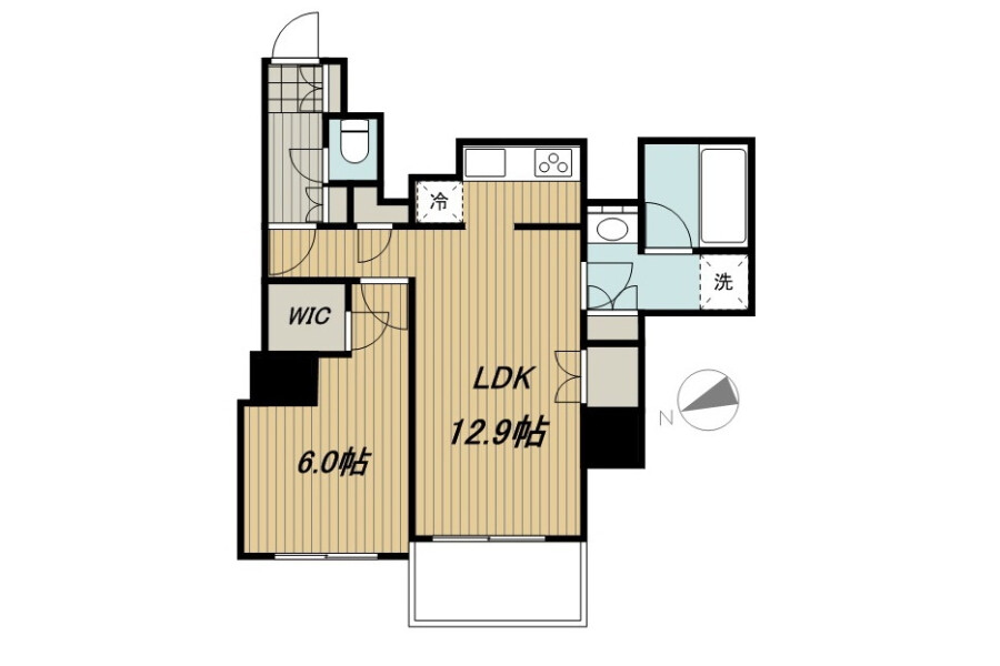 1SLDK Apartment to Rent in Shinagawa-ku Floorplan