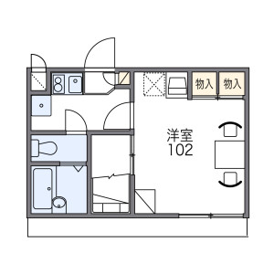 1K Apartment in Shiomidaicho - Kobe-shi Suma-ku Floorplan