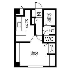 1K Mansion in Kita31-johigashi - Sapporo-shi Higashi-ku Floorplan