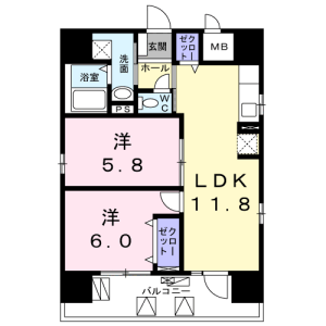 2LDK Mansion in Nishinippori - Arakawa-ku Floorplan