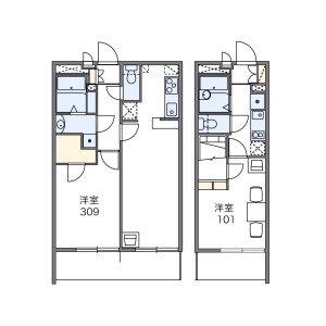 1K Apartment in Ochiai - Tama-shi Floorplan