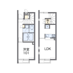 1LDK Apartment in Hachihommatsucho hara - Higashihiroshima-shi Floorplan