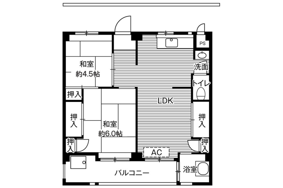 2LDK Apartment to Rent in Ageo-shi Floorplan