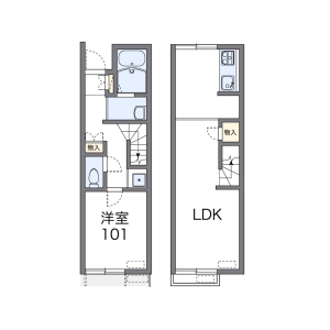 1LDK Apartment in Kambara kogane - Shizuoka-shi Shimizu-ku Floorplan