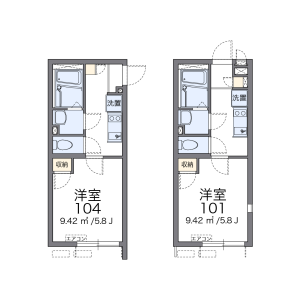 1K Apartment in Hiyoshihoncho - Yokohama-shi Kohoku-ku Floorplan