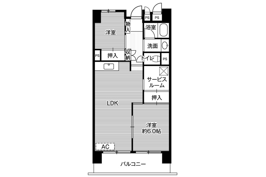 2SLDK Apartment to Rent in Narita-shi Floorplan