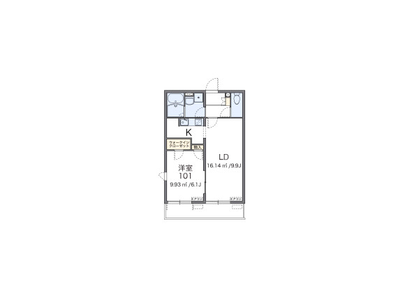 1LDK Apartment to Rent in Osaka-shi Hirano-ku Floorplan