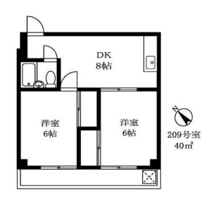 2DK Mansion in Shimouma - Setagaya-ku Floorplan