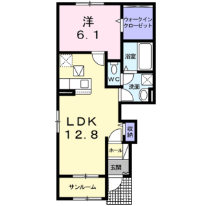 1LDK Apartment in Fuse - Chuo-shi Floorplan