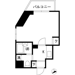 新宿區本塩町-1K公寓大廈 房間格局