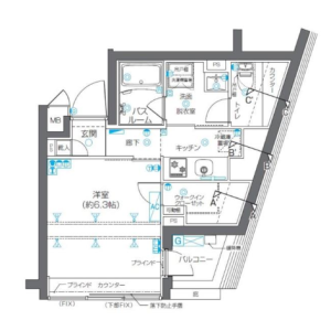 1K Mansion in Himonya - Meguro-ku Floorplan