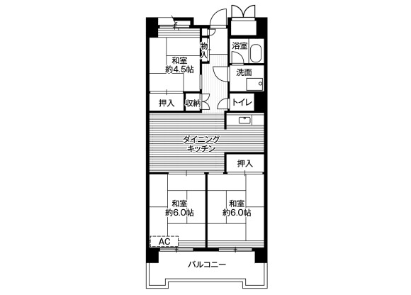 3DK Apartment to Rent in Shinagawa-ku Floorplan