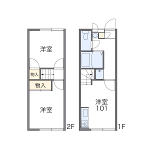 2DK Apartment in Jimbaminami - Yamagata-shi Floorplan