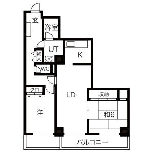 2LDK Mansion in Shigahontori - Nagoya-shi Kita-ku Floorplan