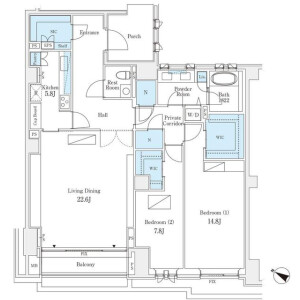 2SLDK Mansion in Nampeidaicho - Shibuya-ku Floorplan