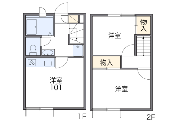2DK Apartment to Rent in Shimada-shi Floorplan