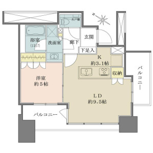 1LDK Mansion in Ebisu - Shibuya-ku Floorplan