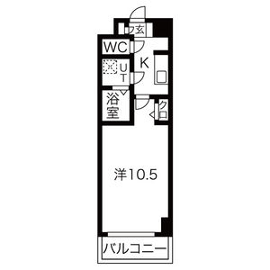 1K Mansion in Yatomidori - Nagoya-shi Mizuho-ku Floorplan