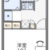 所沢市出租中的1K公寓 楼层布局