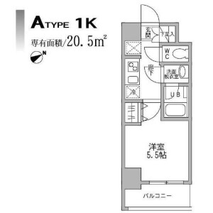1K Mansion in Nishihiranumacho - Yokohama-shi Nishi-ku Floorplan