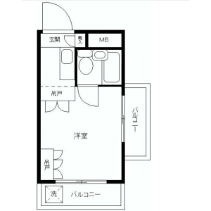 1R {building type} in Sasazuka - Shibuya-ku Floorplan