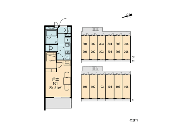1K Apartment to Rent in Matsubara-shi Floorplan