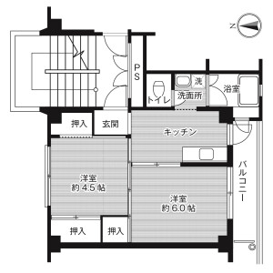 2K Mansion in Tatsuecho - Komatsushima-shi Floorplan