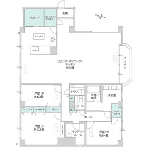 3LDK Mansion in Yamatecho - Yokohama-shi Naka-ku Floorplan