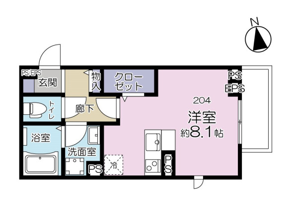 1R Apartment to Rent in Nagareyama-shi Floorplan