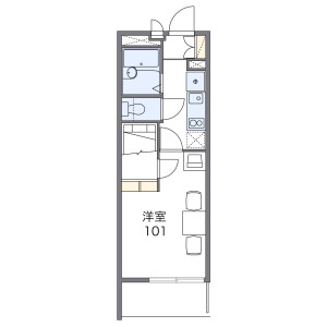 1K Mansion in Nihongi - Kumamoto-shi Floorplan