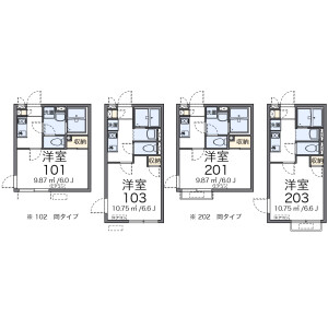 1K 아파트 in Kamishinozaki - Edogawa-ku Floorplan