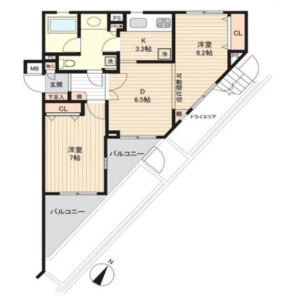 2DK Mansion in Meguro - Meguro-ku Floorplan