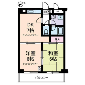 2DK Mansion in Kokandori - Kawasaki-shi Kawasaki-ku Floorplan