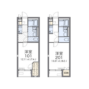 1K Apartment in Hanesawa - Fujimi-shi Floorplan