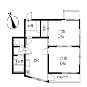 荒川区東尾久-2DK公寓大厦 楼层布局