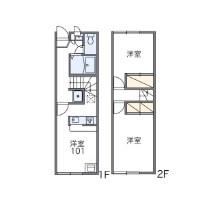 2DK Apartment in Kamiikecho - Handa-shi Floorplan