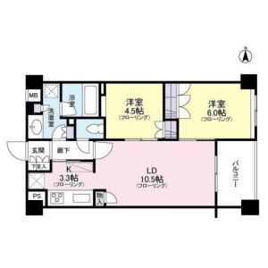 2LDK Mansion in Hyakunincho - Shinjuku-ku Floorplan