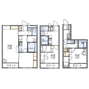 1LDK Apartment in Fuji - Shiroi-shi Floorplan