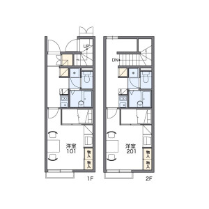 1K Apartment in Mobara - Utsunomiya-shi Floorplan