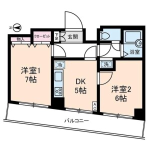 2DK Mansion in Nakameguro - Meguro-ku Floorplan