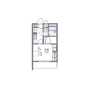 1K Mansion in Shimotoda - Toda-shi Floorplan