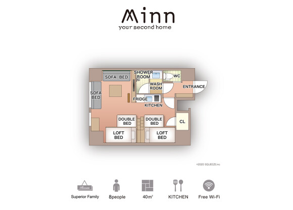 1R Serviced Apartment to Rent in Taito-ku Floorplan