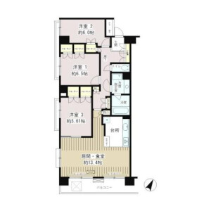 3LDK Mansion in Nishigotanda - Shinagawa-ku Floorplan