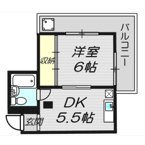 1DK Mansion in Higashinodamachi - Osaka-shi Miyakojima-ku Floorplan