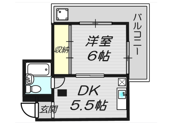 1DK Apartment to Rent in Osaka-shi Miyakojima-ku Floorplan