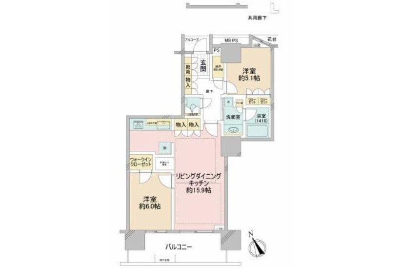 2LDK Apartment to Buy in Koto-ku Floorplan
