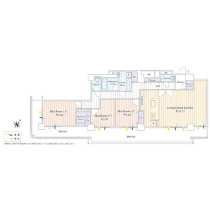 3LDK Mansion in Sakaecho - Yokohama-shi Kanagawa-ku Floorplan